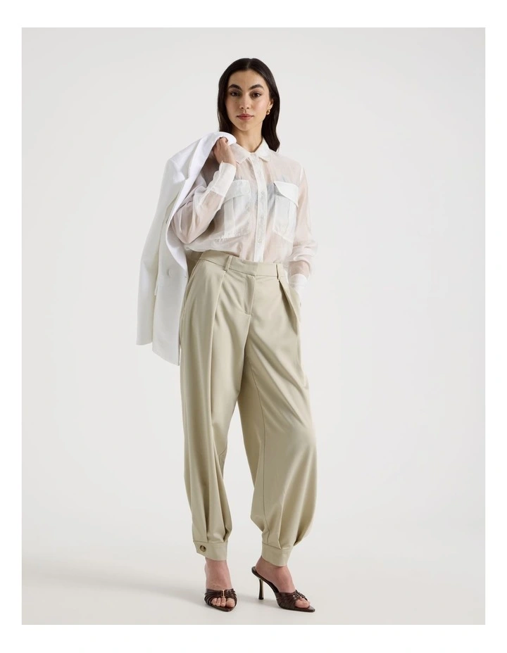 Petite Soft Balloon Pant in Stone image 3