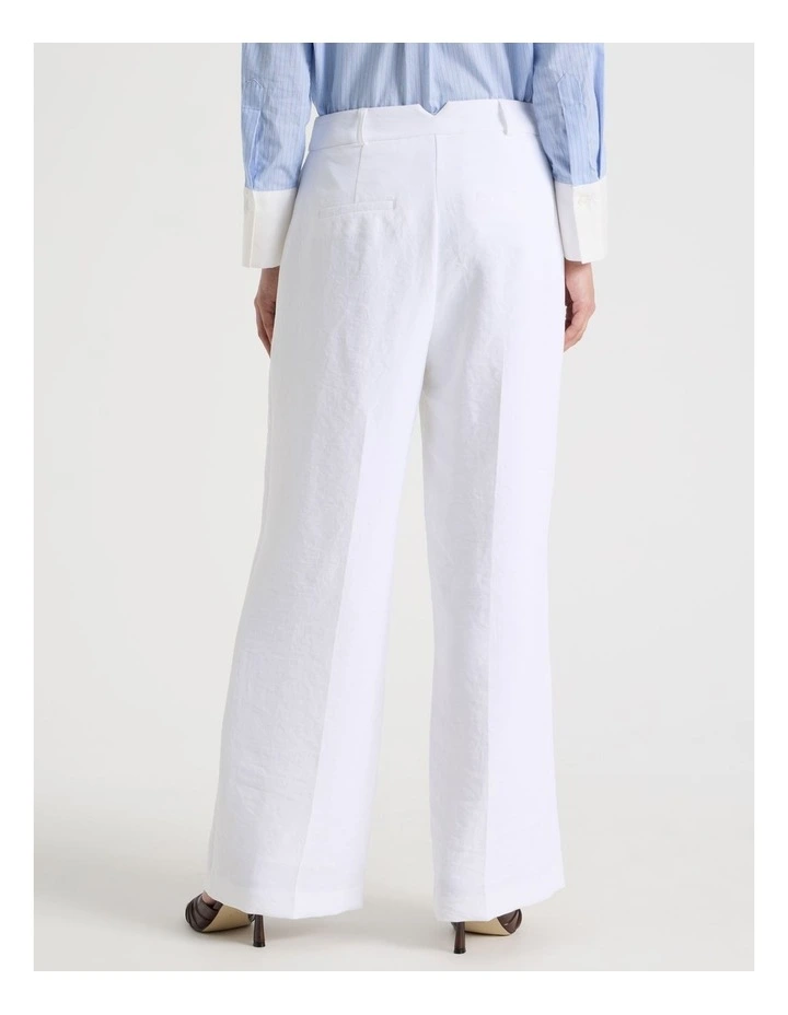 Petite Pleat Front Wide Leg Pant in White image 6