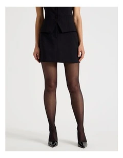 Petite Tailored Mini Skirt in Black