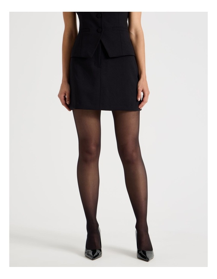 Petite Tailored Mini Skirt in Black