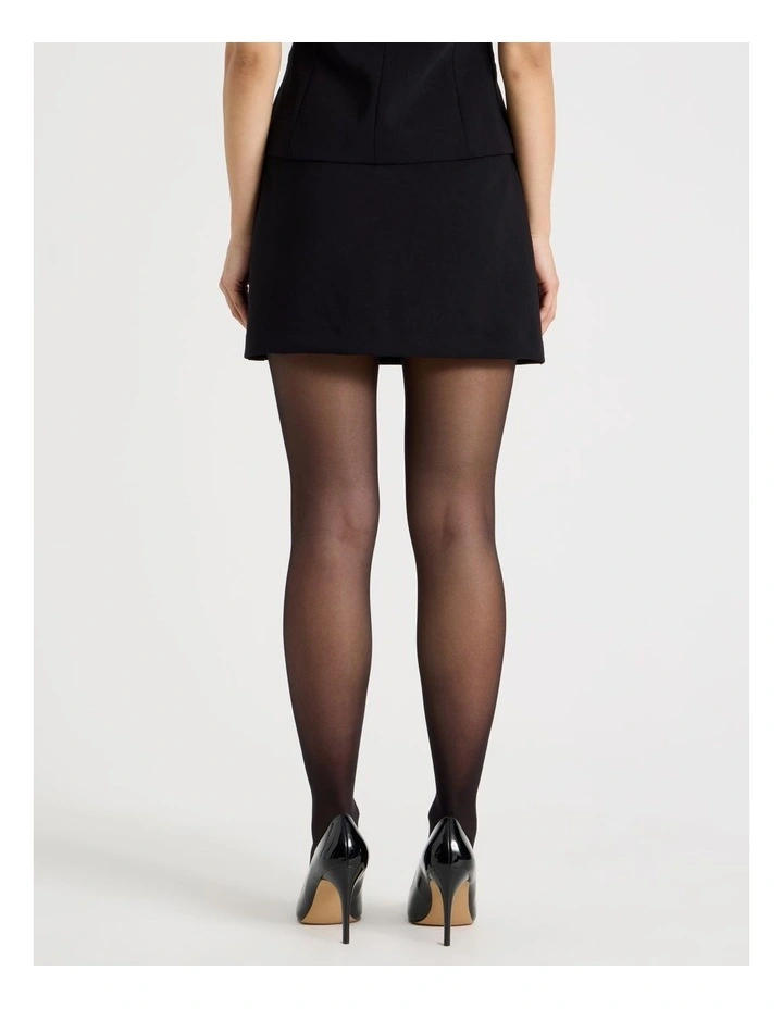 Petite Tailored Mini Skirt in Black image 6