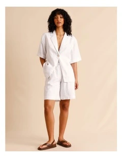 European Linen Oversized Shirt in White