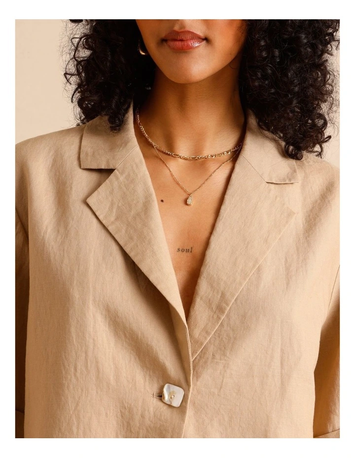 European Linen Oversized Shirt in Sand image 7