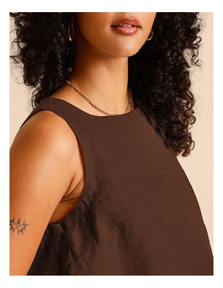 European Linen Square Neckline Top in Oatmeal image 5