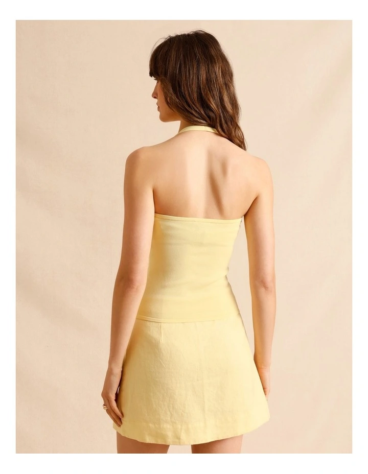 Halter Knit Top in Lemon image 5