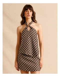 European Linen Halter Top in Chocolate