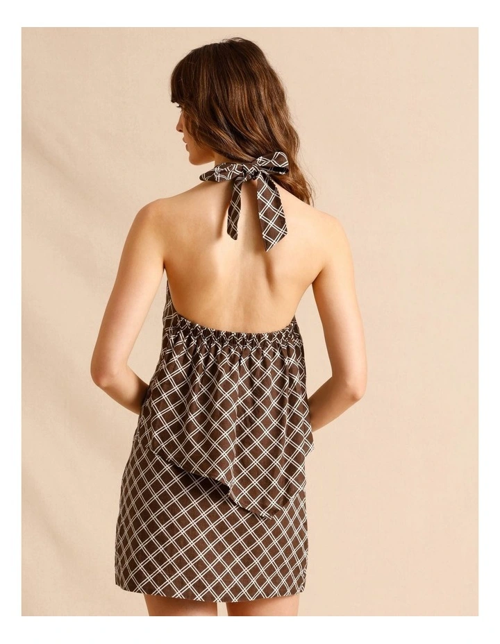 European Linen Halter Top in Chocolate image 6