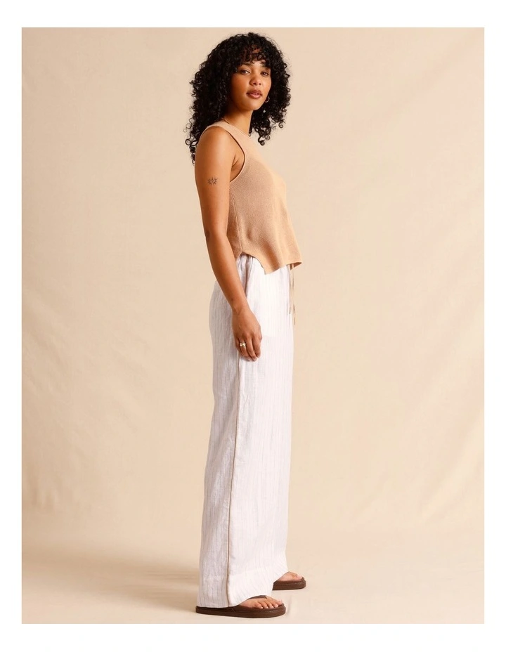 Linen Blend Knit Tank in Sand image 7