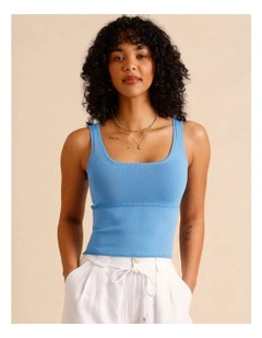 Knit Tank Top in Blue