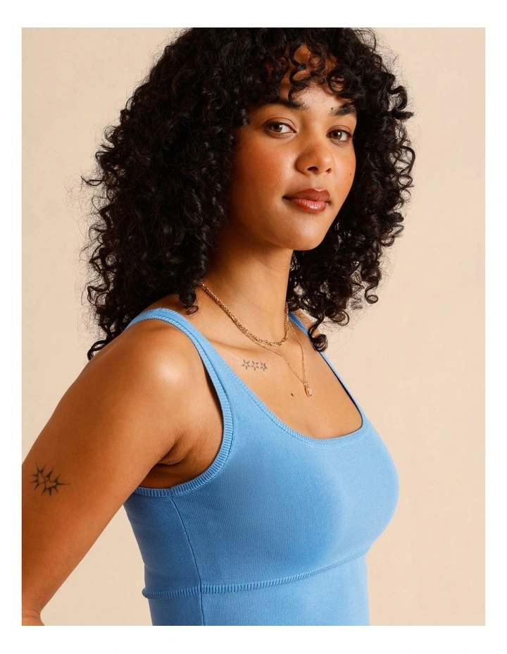 Knit Tank Top in Blue image 4