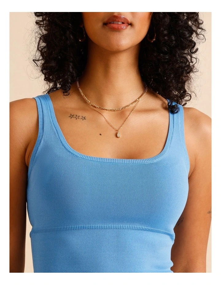 Knit Tank Top in Blue image 5