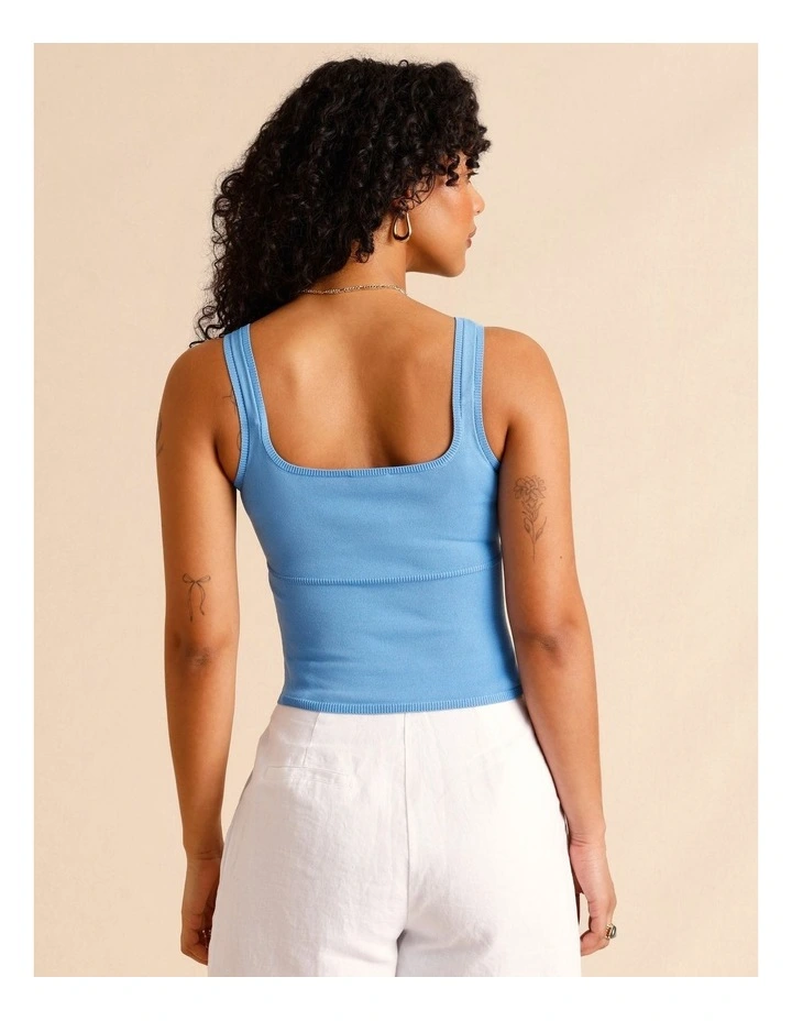 Knit Tank Top in Blue image 6