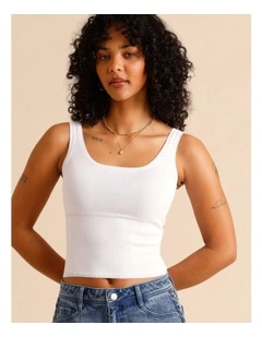 Knit Tank Top in White