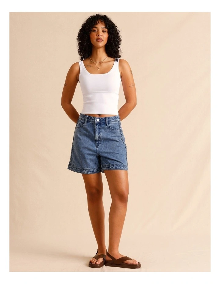 Knit Tank Top in White image 3