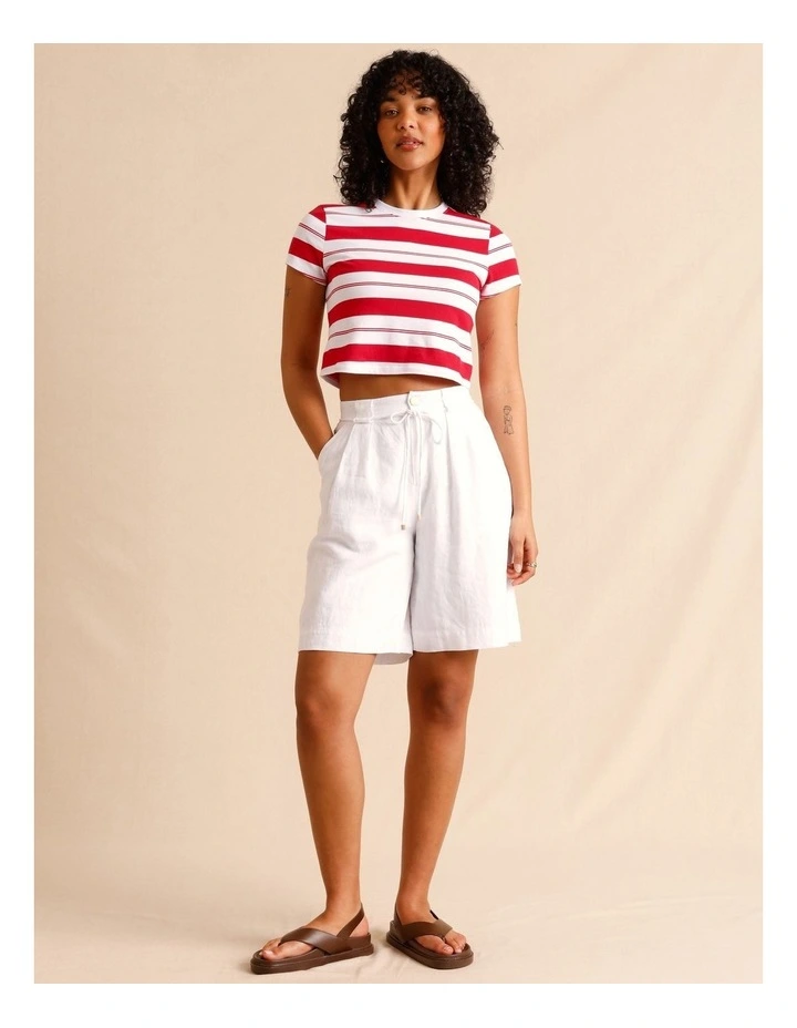 Organic Cotton Cropped Baby Tee in Raspberry image 2