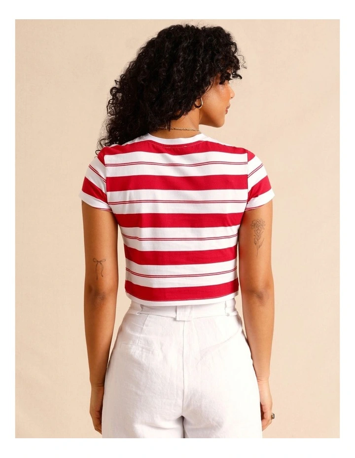 Organic Cotton Cropped Baby Tee in Raspberry image 6