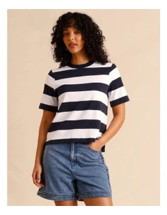 Organic Cotton Boyfriend Tee in Navy