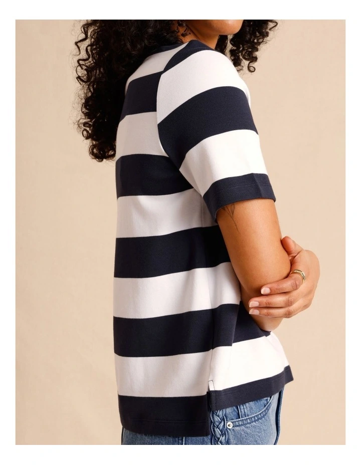 Organic Cotton Boyfriend Tee in Navy image 5