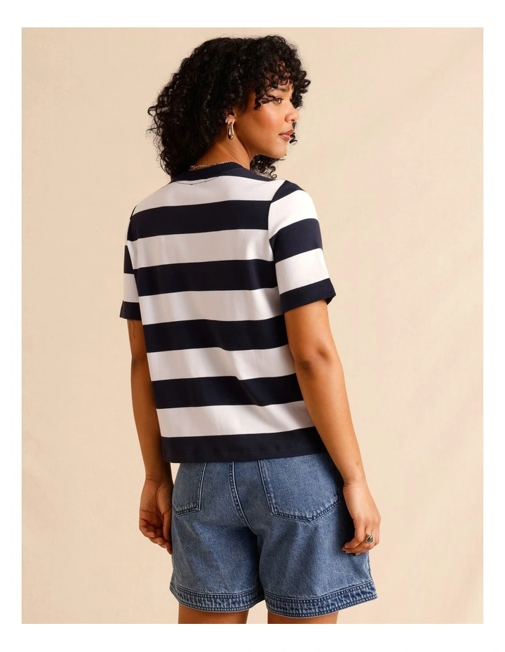 Organic Cotton Boyfriend Tee in Navy image 6