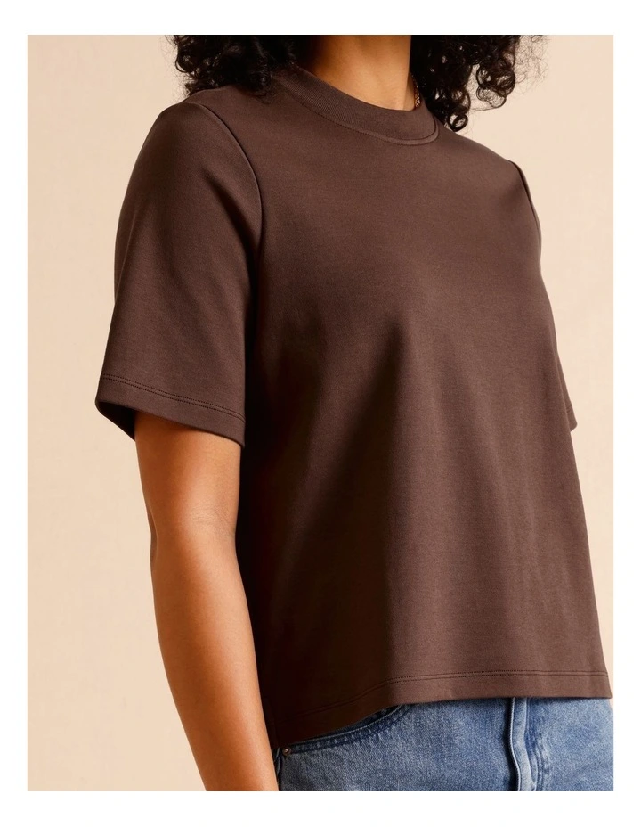 Organic Cotton Boyfriend Tee in Chocolate image 4