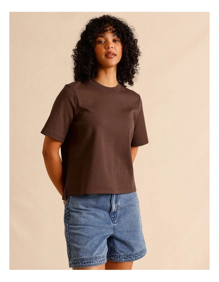 Organic Cotton Boyfriend Tee in Chocolate image 5