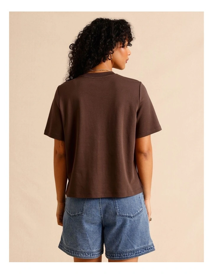 Organic Cotton Boyfriend Tee in Chocolate image 6