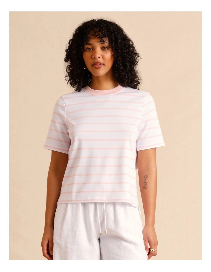 Organic Cotton Boyfriend Tee in Light Pink image 3