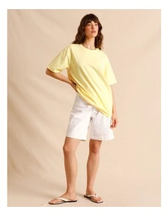 Oversized Organic Cotton Tee in Lemon