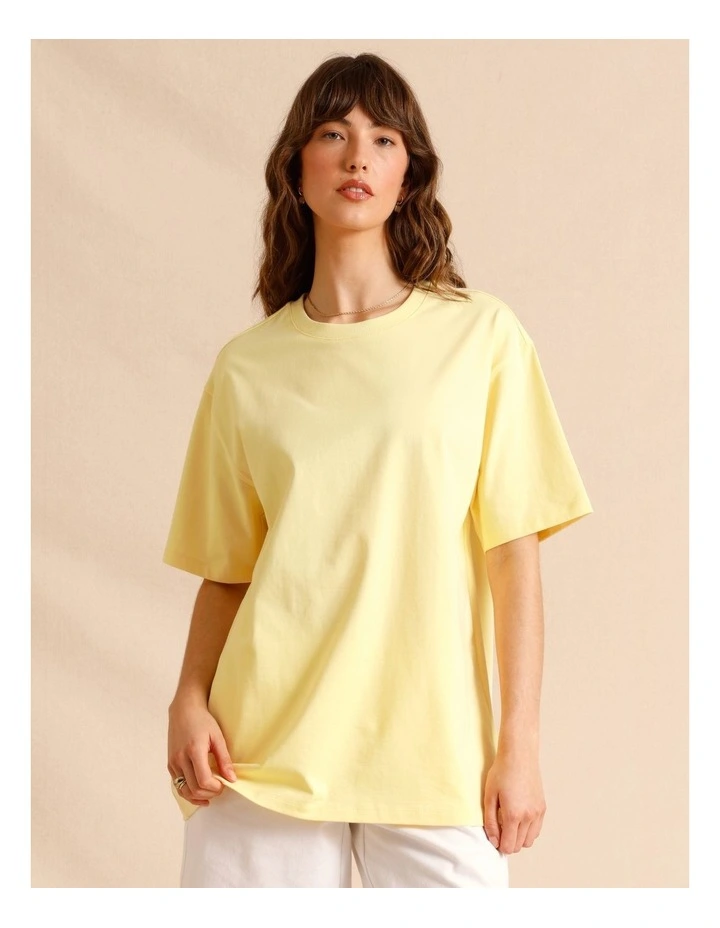 Oversized Organic Cotton Tee in Lemon image 2