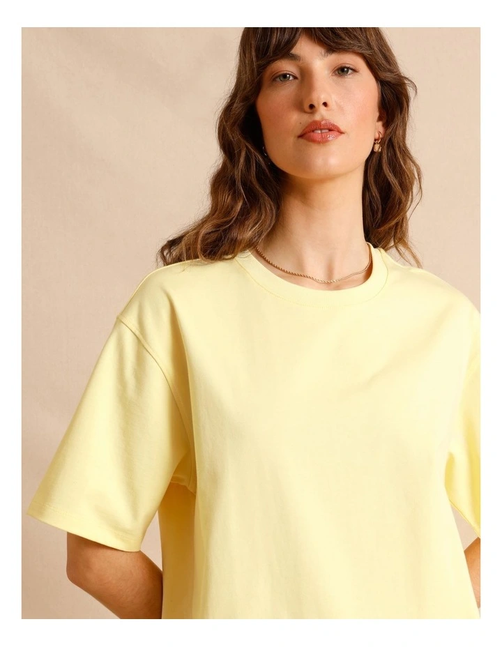 Oversized Organic Cotton Tee in Lemon image 3