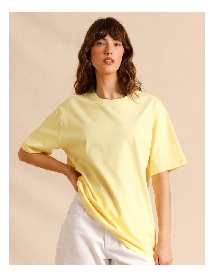 Oversized Organic Cotton Tee in Lemon image 4