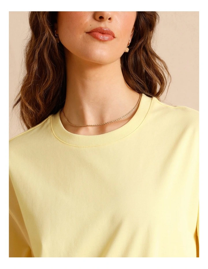 Oversized Organic Cotton Tee in Lemon image 6