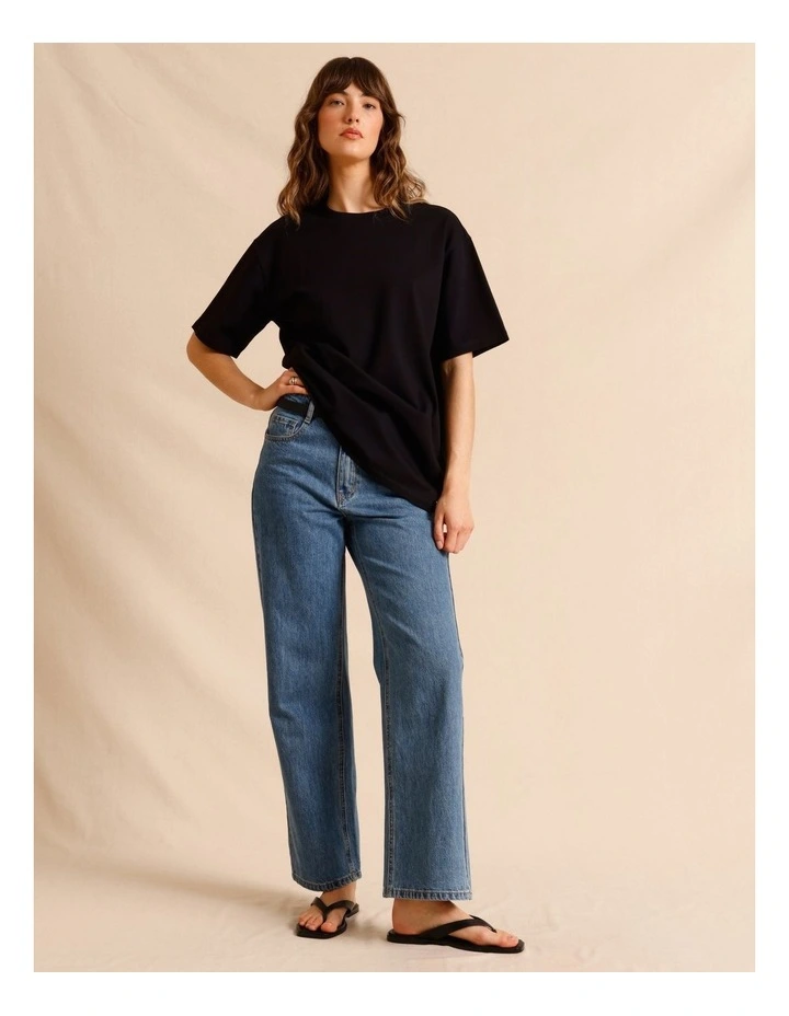 Oversized Organic Cotton Tee in Black image 1