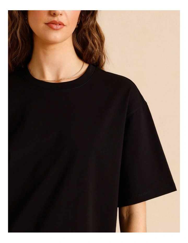 Oversized Organic Cotton Tee in Black image 5