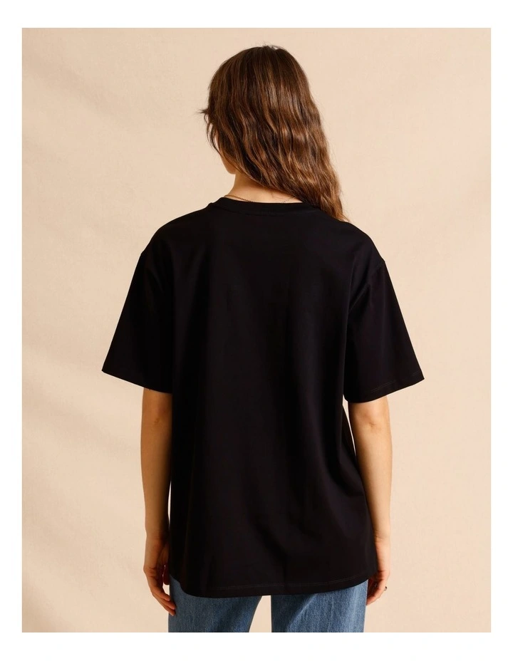 Oversized Organic Cotton Tee in Black image 6