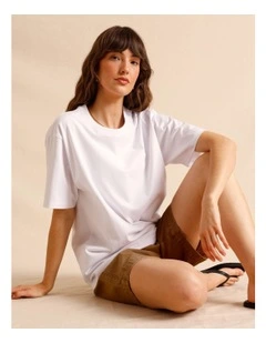 Oversized Organic Cotton Tee in White