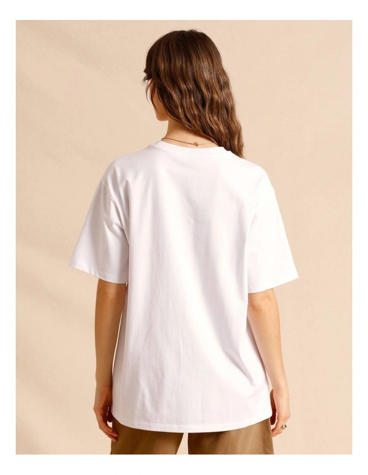 Oversized Organic Cotton Tee in White image 5