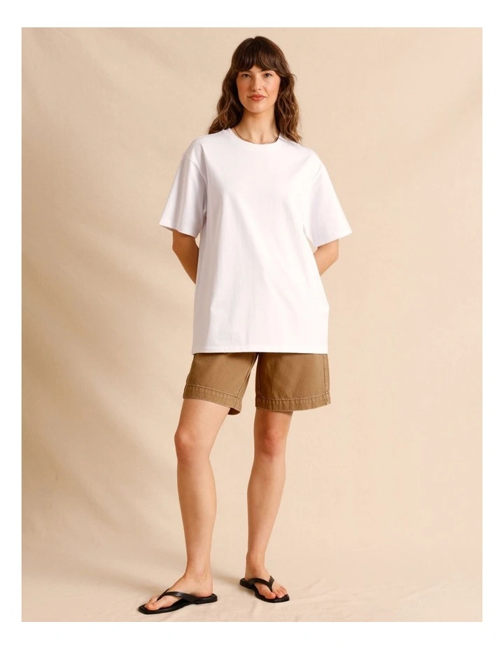 Oversized Organic Cotton Tee in White image 7