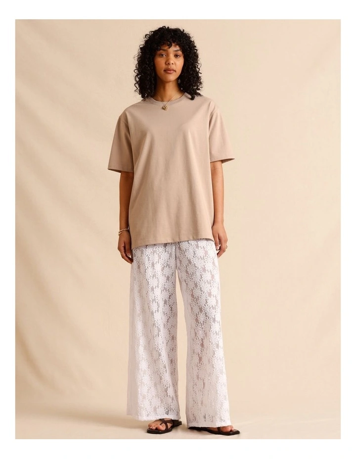 Oversized Organic Cotton Tee in Light Brown image 1