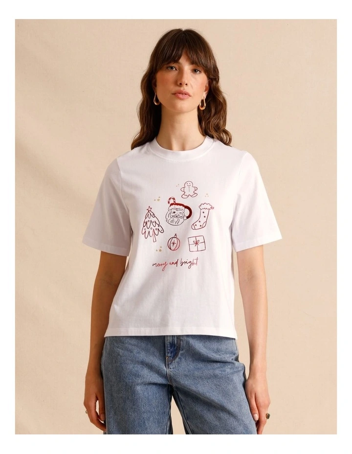 Christmas Tee in White image 1