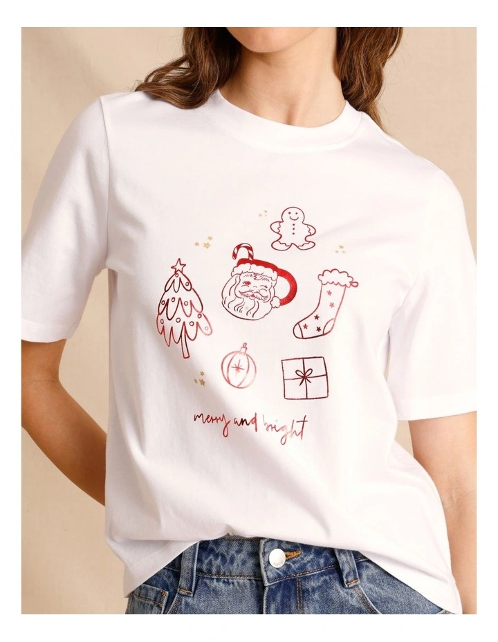 Christmas Tee in White image 3