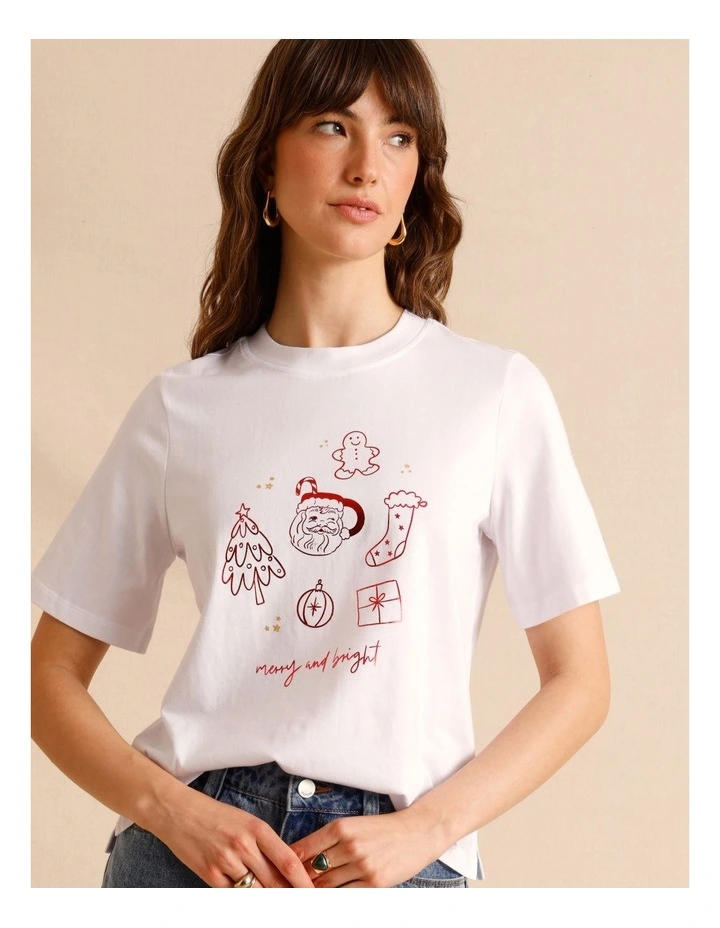 Christmas Tee in White image 4