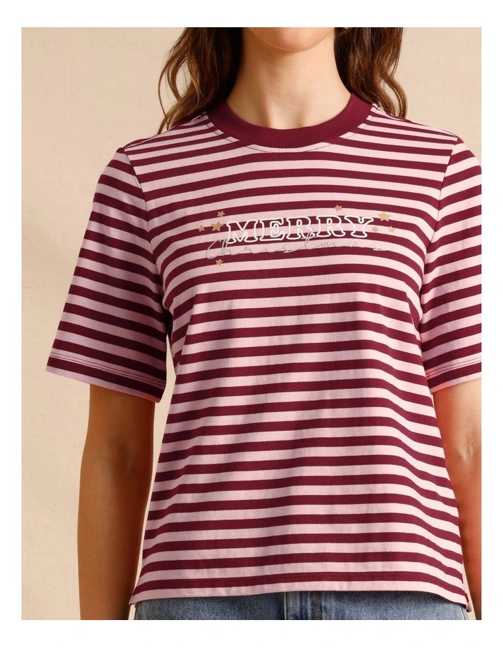 Christmas Tee in Pink image 3