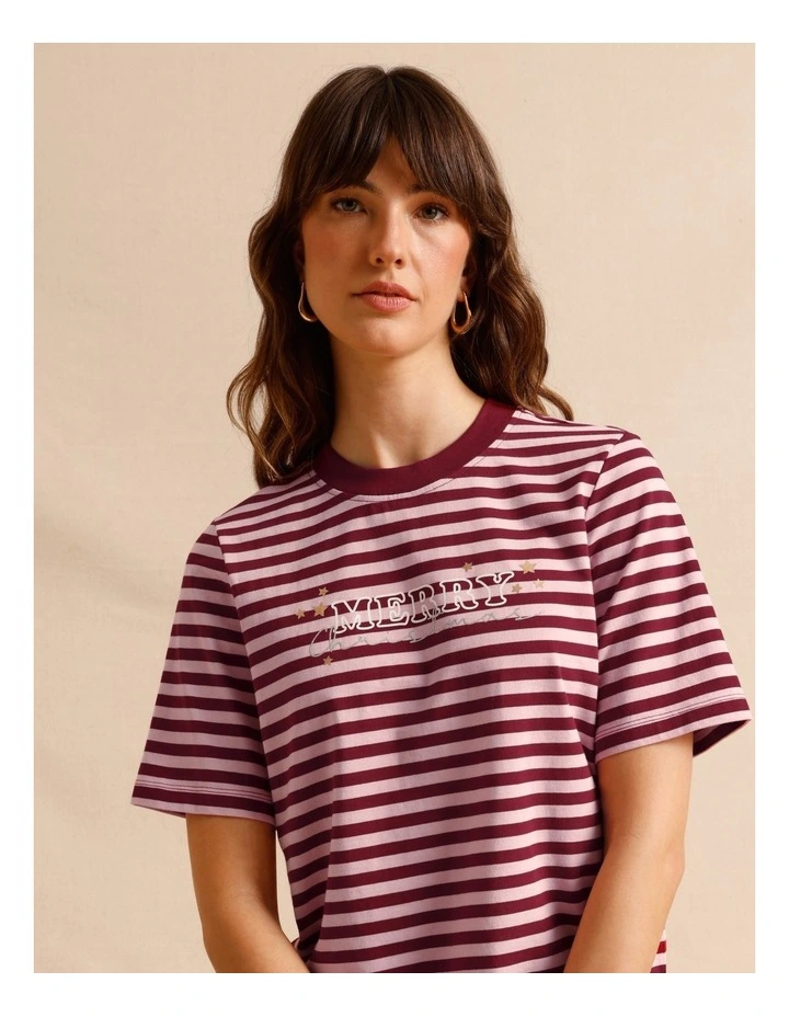 Christmas Tee in Pink image 5