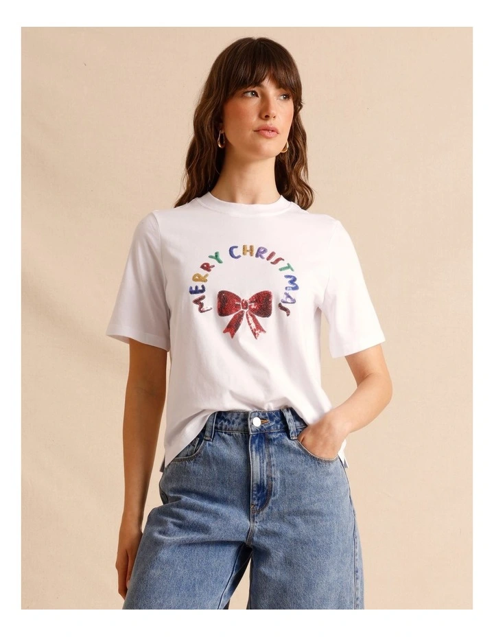 Christmas Tee in White image 1
