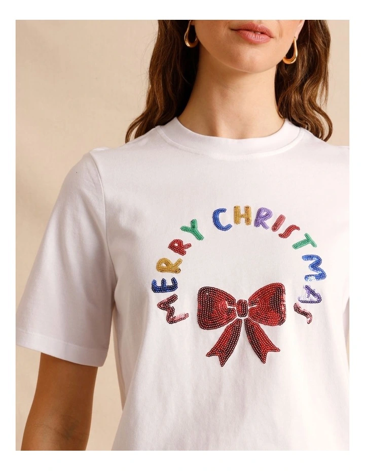 Christmas Tee in White image 2