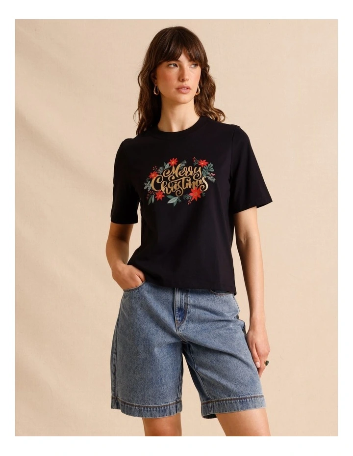 Christmas Tee in Black image 2