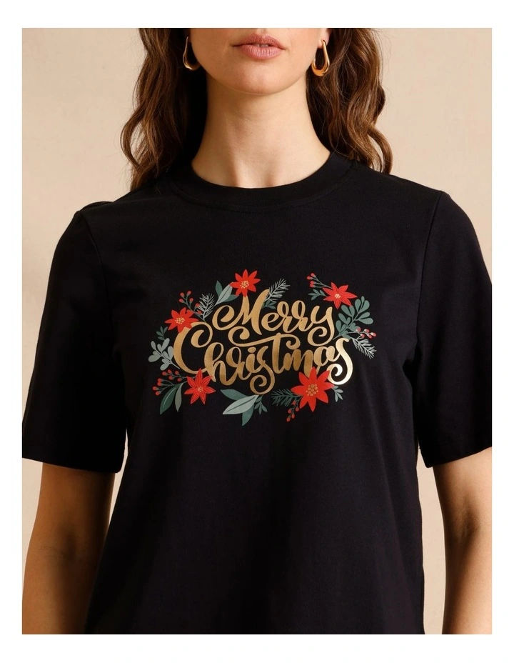Christmas Tee in Black image 4