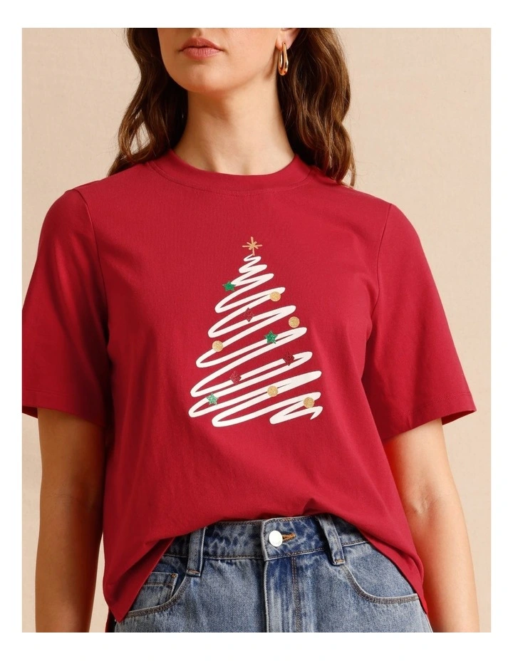 Christmas Tee in Red image 4