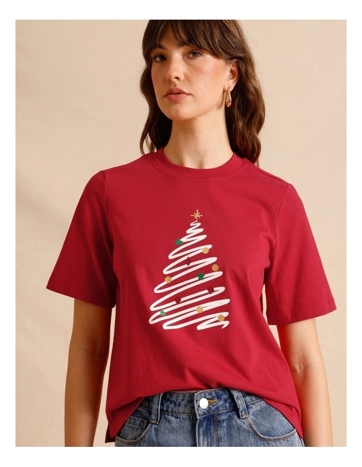 Christmas Tee in Red image 5